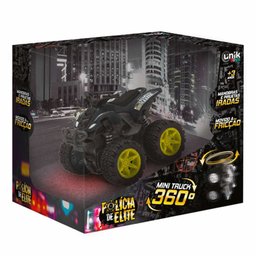 Carrinho de Fricção - Mini Truck - Polícia de Elite 360 - Preto - Unik Toys - 2