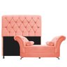Kit Cabeceira Lady e Recamier Taty 160 cm Queen Size Suede Coral - Amarena Móveis - 1