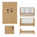 Ver mais imagens de Quarto de Bebê Completo com Berço Americano 3 em 1 Sonho Multimóveis Mp4615 Madeirado