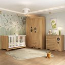 Ver imagem 1 de Quarto de Bebê Completo com Berço Americano 3 em 1 Sonho Multimóveis Mp4615 Madeirado