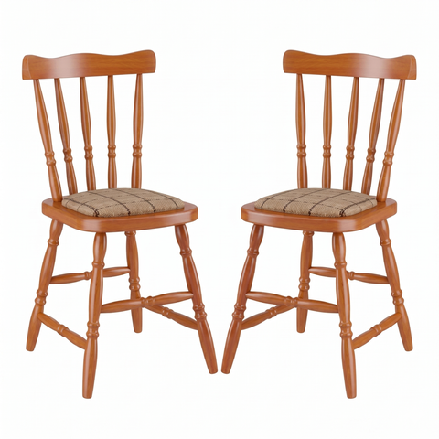 2 Cadeiras Colonial Soft Estofada Mel