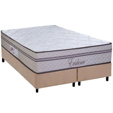 Cama Box Queen: Colchão Molas Masterpocket Ensacadas Paropas Evidence + Base Crc Suede Clean (
