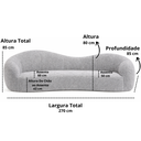 Ver imagem 6 de Sofá Star 270 Cm Orgânico Decorativo Sala Recepção Zahav:verde Courino Sintético