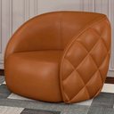 Ver imagem 2 de Kit 2 Poltronas Decorativa para Sala 90cm Tressê Zion M22 Sintético Caramelo - Mpozenato