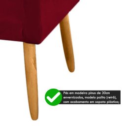 Poltrona para Quarto de Menina Nina Suede Vinho Bordô - 3