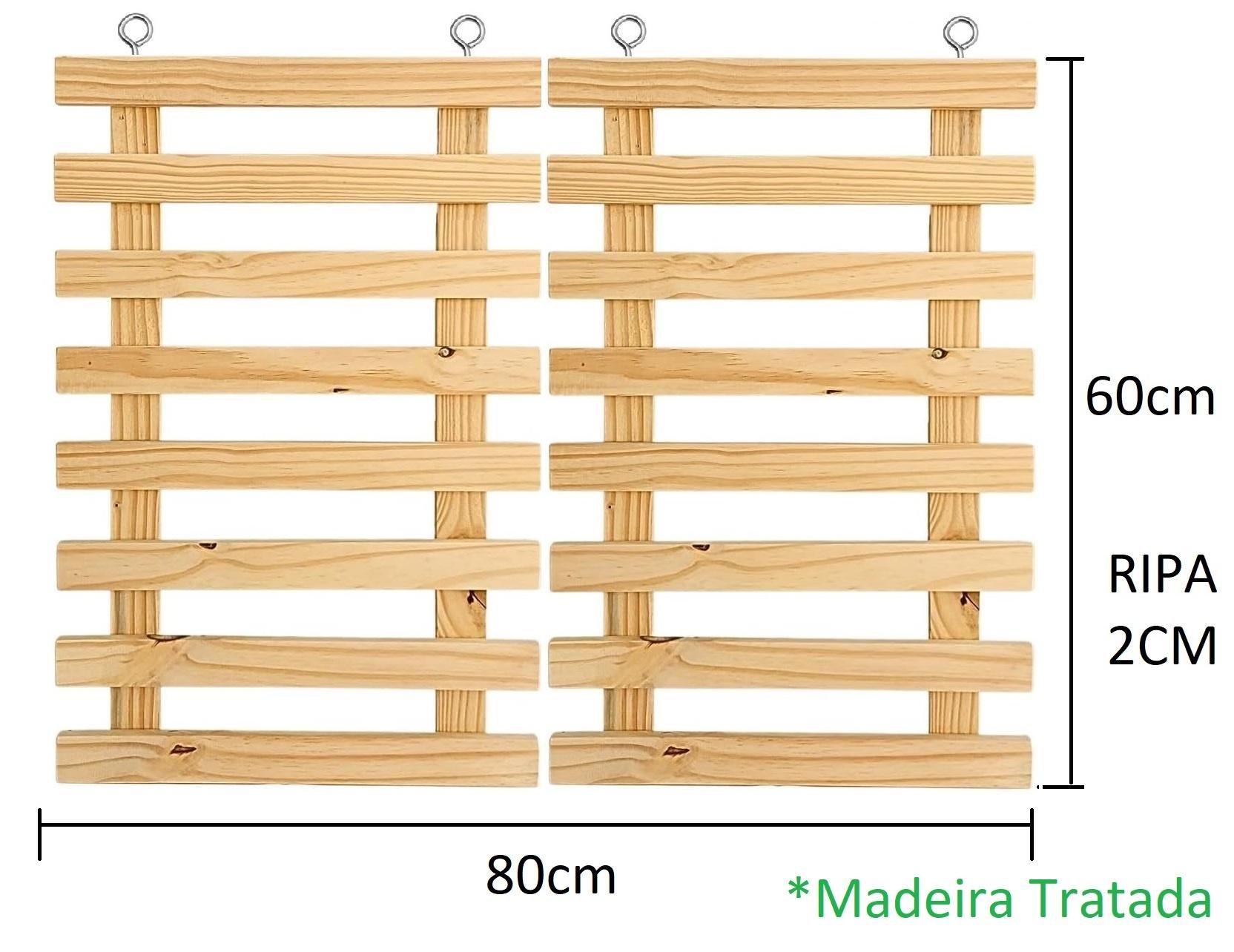 Treliça Painel Jardim Vertical Madeira Suporte 2 Un 60x40cm - 2