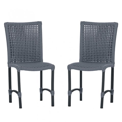 2 Cadeiras Corda Náutica Cannes em Alumínio com Pintura Eletrostática para Cozinha Jantar Edícula
