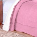 Ver imagem 2 de Coberdrom de Sherpa Soft Rosa Queen Alaska 2,40m x 2,20m Dupla Face