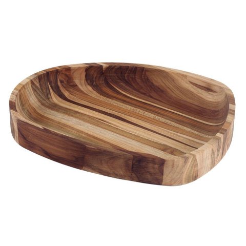 Gamela Organica Churrasco Tramontina em Madeira Teca Fsc com Acabamento em Óleo Mineral 37x29,8 Cm