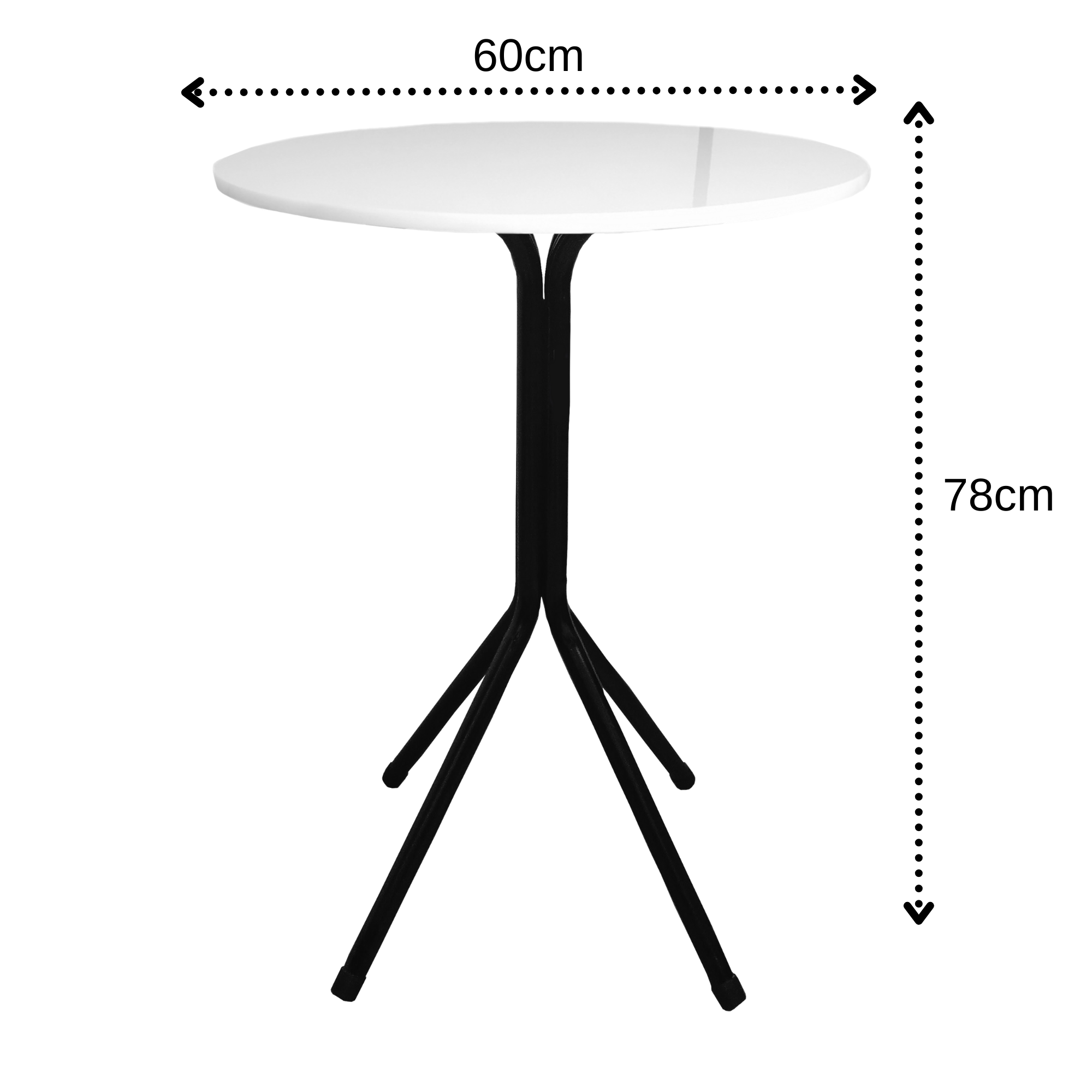 Mesa Bistrô Baixa Estrutura Aço Tampo Mdf Cozinha Bar Redonda Branca - 2