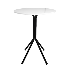 Mesa Bistrô Baixa Estrutura Aço Tampo Mdf Cozinha Bar Redonda Branca