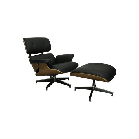 Poltrona Chaeles Eames Couro Legitimo:preto