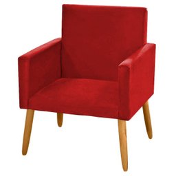 Poltrona para Penteadeira Camarim Nina Suede Vermelho - 2
