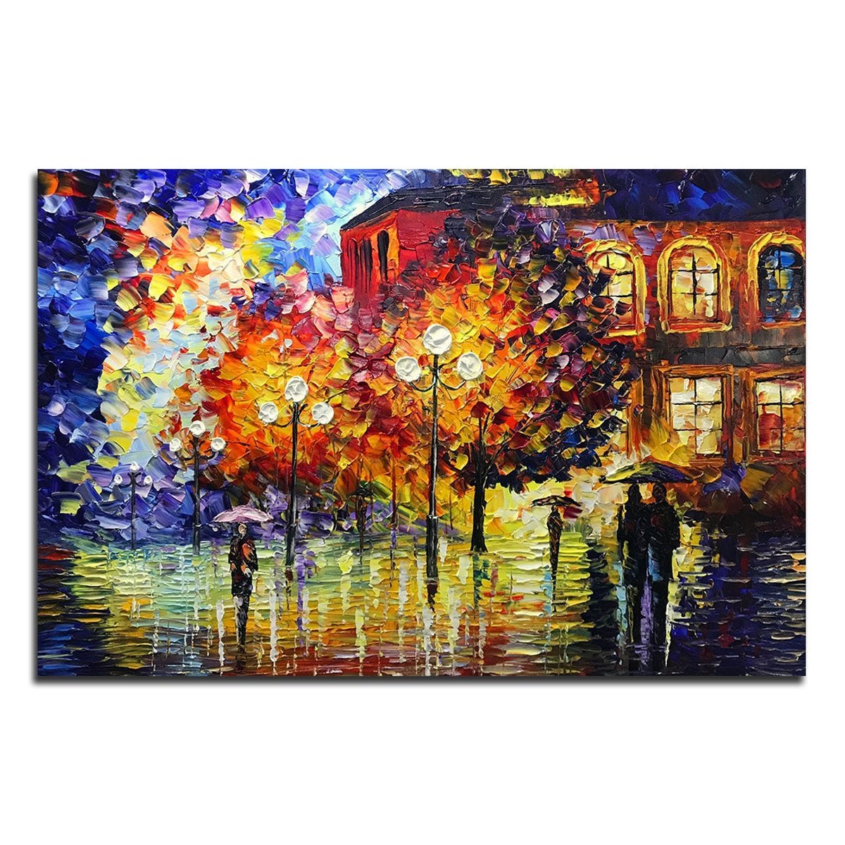 Quadro Pintura Tela colorida igreja abstrata acrílica 5398: 70cm (A) x 100cm (L) - 2