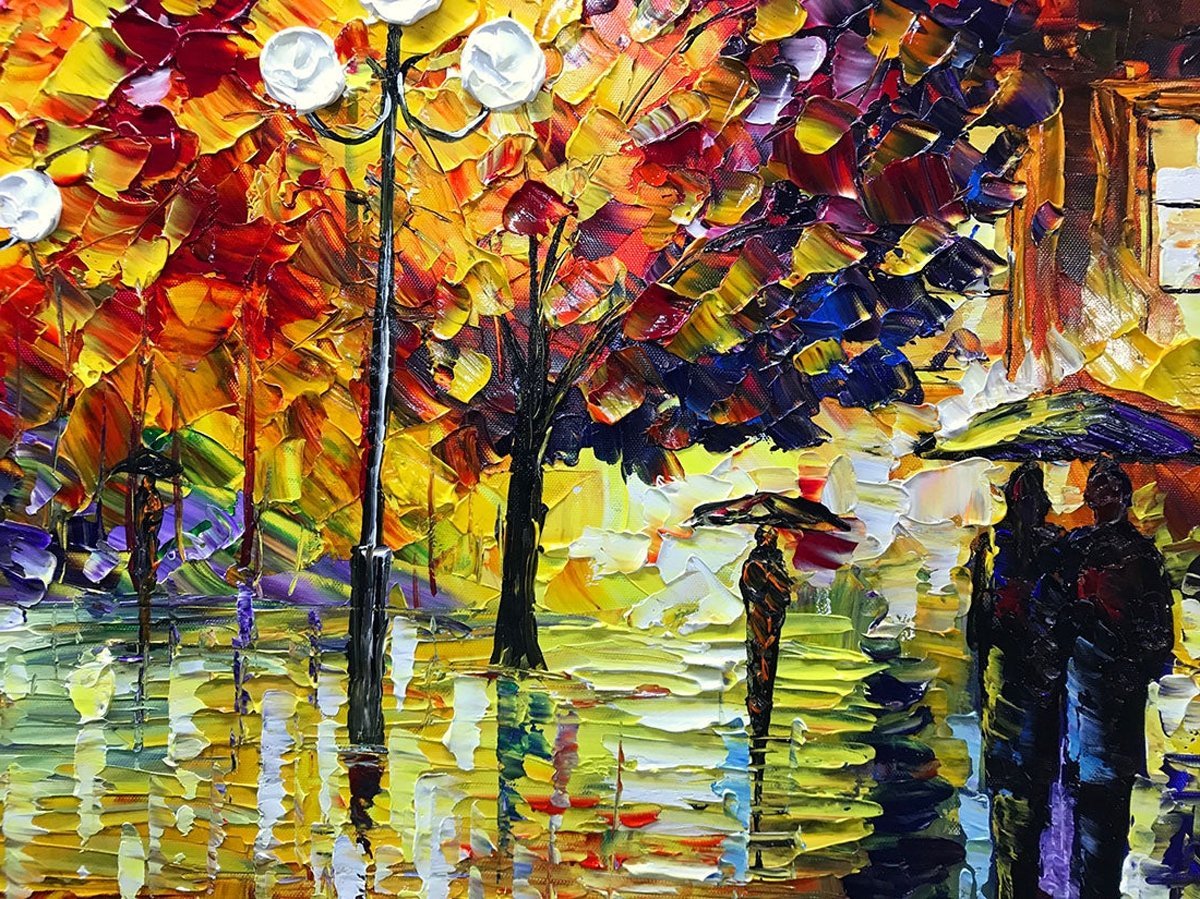 Quadro Pintura Tela colorida igreja abstrata acrílica 5398: 70cm (A) x 100cm (L) - 4