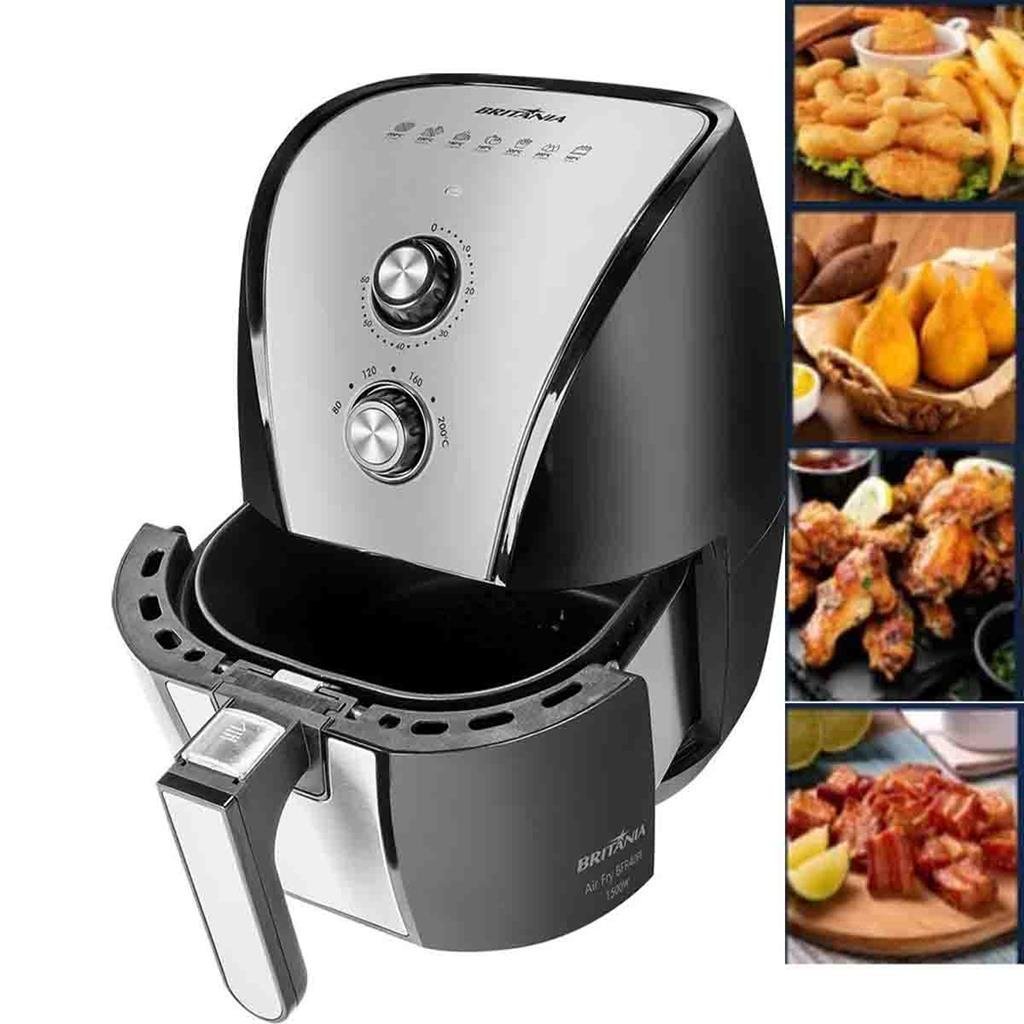 FRITADEIRA ELETRICA SEM OLEO AIR FRYER BRITANIA 5 L MadeiraMadeira