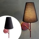 Ver imagem 3 de Arandela de Parede Clássica Aluminio com Cupula Tecido Algodão Ref 05