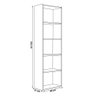 Estante para Livros com 4 Prateleiras 60cm Julia Castanho - Montanaris Decor Md Montanaris Decor - 3