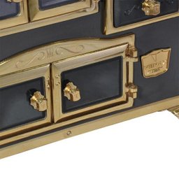 FOGAO A LENHA N 1 PRINCESS PRETO GOLD COM TAMPA SD - 8