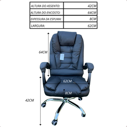 Cadeira Presidente Executive com Pés em Inox e Rodinhas - 5
