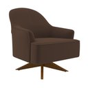 Ver imagem 1 de Poltrona Giratória 73cm Epic Veludo Marrom - Sallar Home