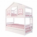 Ver imagem 3 de Treliche Casinha Dos Sonhos com Varanda Madeira Maciça Branco/ Rosa Megamobilia