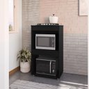 Ver imagem 1 de Balcão para Cooktop 75cm sem Tampo Adriana MDP Preto Fosco Gabinete Cozinha
