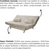 Sofá Cama Casal com Almofadas 3 Lugares Califórnia Suede Bege - 6