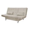 Sofá Cama Casal com Almofadas 3 Lugares Califórnia Suede Bege - 1