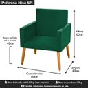Ver imagem 5 de Poltrona para Penteadeira Camarim Nina Suede Verde Militar