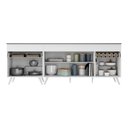 Ver imagem 6 de Kit 2 Balcões Gabinete Pia 150 cm e Cooktop 70 cm Veneza Multimóveis MP2073.891 Branco