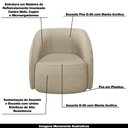 Ver imagem 5 de Conjunto Decorativo Sofá 288cm e Poltrona Clarke com Puff Round Linho Bege - Gran Belo