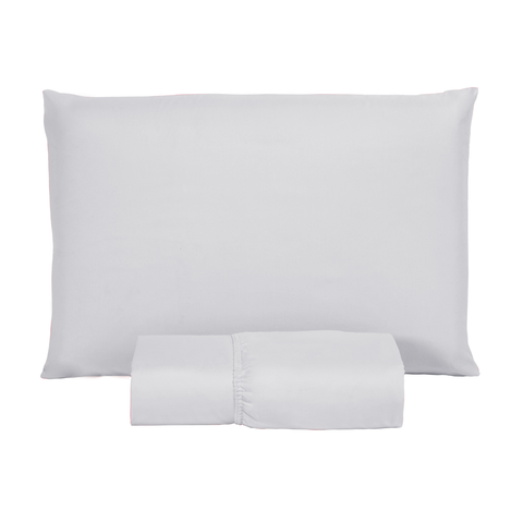 Roupa de Cama Solteiro 400 Fios 2 Peças Hotel Pousada Macio Acetinado:branco