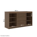 Ver imagem 3 de Kit Guarda Roupas 7 Portas, Cama Casal/Queen com LED e Cômoda Seringal CabeCasa MadeiraOriginals Marrom/Nogal