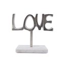 Ver imagem 1 de Escultura Love Prata com Base em Mármore 20x18x10 Cm