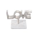 Ver imagem 2 de Escultura Love Prata com Base em Mármore 20x18x10 Cm