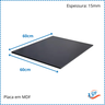 01 Un Chapa 15mm Madeira Mdf 60x60cm Placa Prateleira Preto Cód.1300 - 4