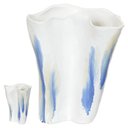 Ver imagem 3 de Vaso Decorativo Ceramica Branco e Azul Florarte 28cm