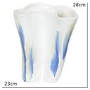 Ver imagem 4 de Vaso Decorativo Ceramica Branco e Azul Florarte 28cm