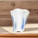 Ver imagem 2 de Vaso Decorativo Ceramica Branco e Azul Florarte 28cm