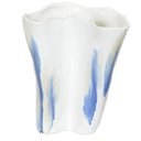 Ver imagem 1 de Vaso Decorativo Ceramica Branco e Azul Florarte 28cm