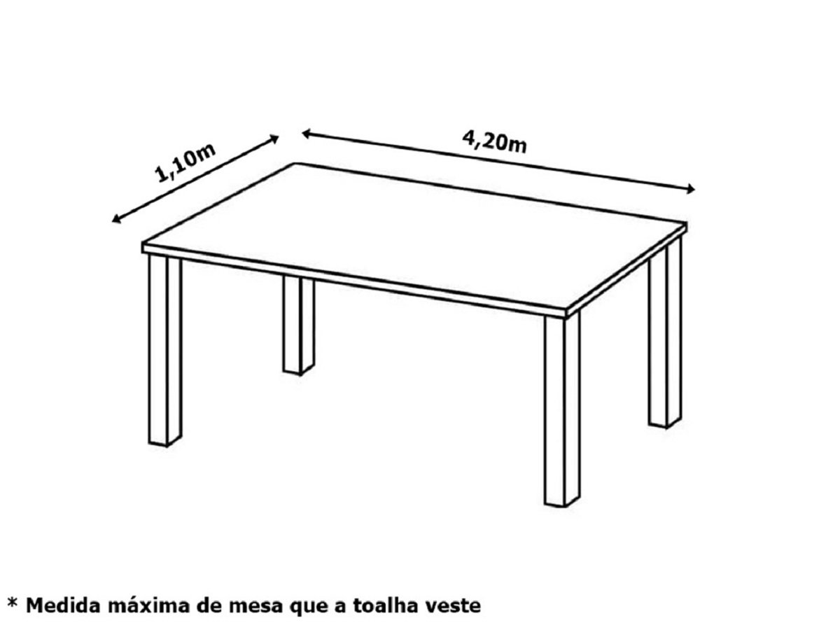 Toalha de Mesa 12 Cadeiras 4,50 X 1,40 Mesa Posta Cozinha Sala de Jantar Oxford Estampada:pote de do - 3