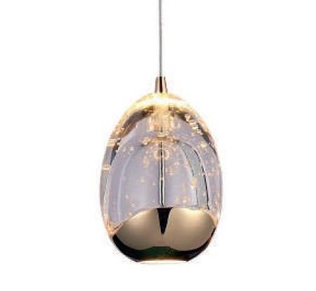 Pendente Bella Gute Hm026g Led 4,8w 3.000k Dourado e Transparente