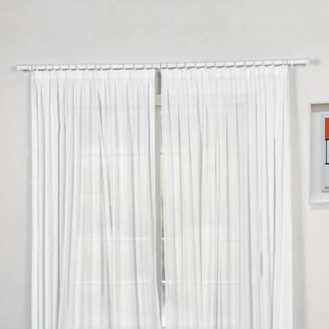 Kit Varão para Cortinas 2.00 Metros 19mm - Branco