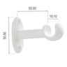 Kit Varão para Cortinas 2.00 Metros 19mm - Branco - 5