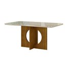 Ver imagem 2 de Mesa Lorena 1,60 Freijó/decor Tampo Off C/vidro 6 Cadeiras