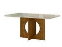 Ver imagem 2 de Mesa Lorena 1,60 Freijó/decor Tampo Off C/vidro 6 Cadeiras