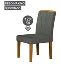 Ver imagem 6 de Mesa Lorena 1,60 Freijó/decor Tampo Off C/vidro 6 Cadeiras