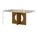 Ver imagem 3 de Mesa Lorena 1,60 Freijó/decor Tampo Off C/vidro 6 Cadeiras
