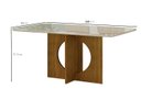 Ver imagem 3 de Mesa Lorena 1,60 Freijó/decor Tampo Off C/vidro 6 Cadeiras